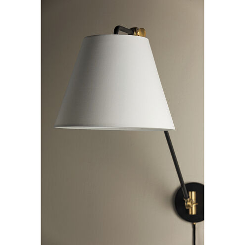 Navin 32 inch 60.00 watt Patina Brass/Textured Black Plug-in Swivel Sconce Wall Light