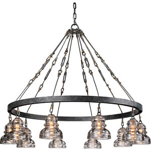Menlo Park 10 Light 42.5 inch Old Silver Chandelier Ceiling Light