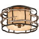Adirondack 4 Light 18 inch Graphite And Silver Leaf Flush Mount Ceiling Light