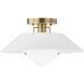 Otto 1 Light 16 inch Patina Brass Flush Mount Ceiling Light