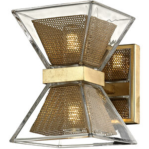 Expression LED 5 inch Gold Leaf Bath And Vanity Wall Light, Clear Glass