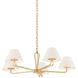 Ozias 5 Light 36 inch Vintage Gold Leaf Chandelier Ceiling Light