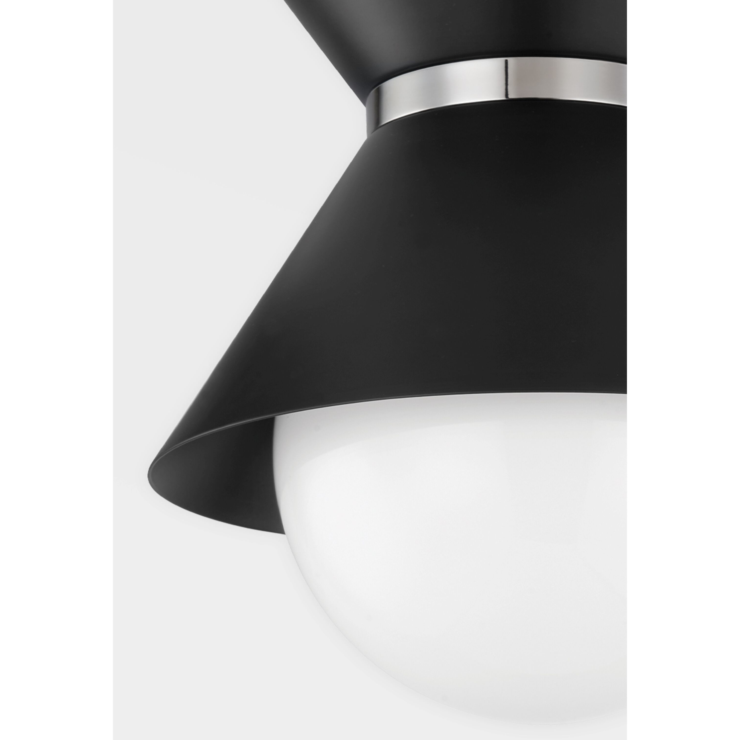 Scout 1 Light 10 inch Soft Black/Polished Nickel Flush Mount Ceiling Light