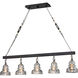 Menlo Park 5 Light 44.5 inch Textured Iron Linear Ceiling Light