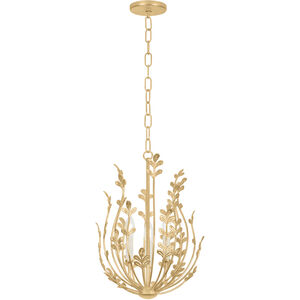 Delmore 3 Light 14.5 inch Vintage Gold Leaf Chandelier Ceiling Light
