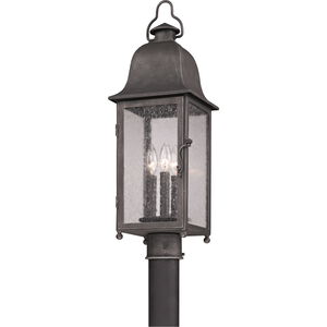 Larchmont 3 Light 25 inch Aged Pewter Post