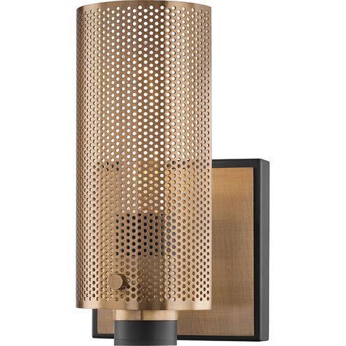 Pilsen 1 Light 5 inch Soft Off Black/Patina Brass Wall Sconce Wall Light