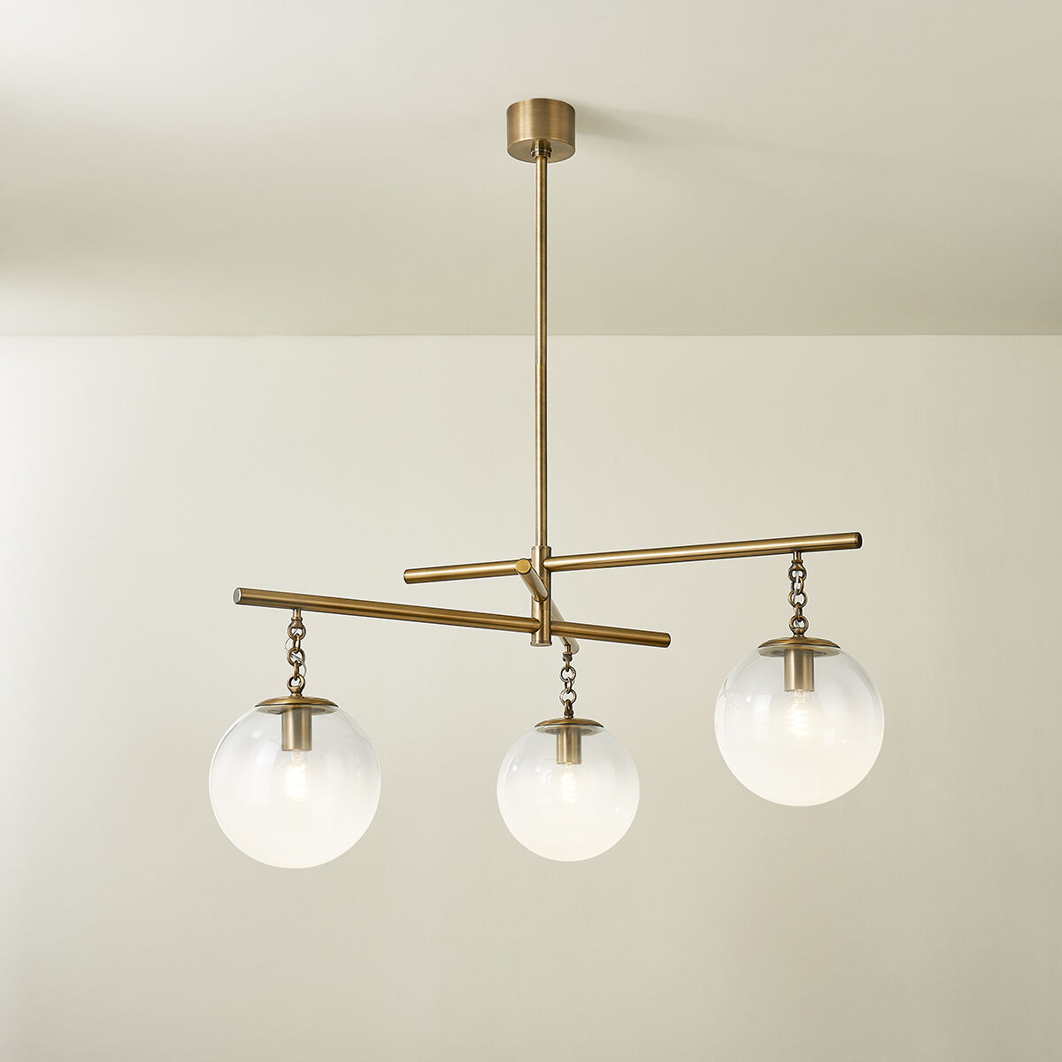 Wade 3 Light 44.25 inch Patina Brass Chandelier Ceiling Light