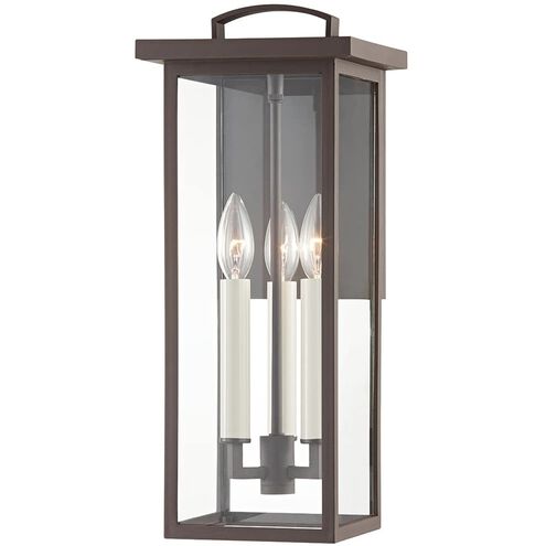 Eden 3 Light 18 inch Textured Bronze Outdoor Wall Sconce