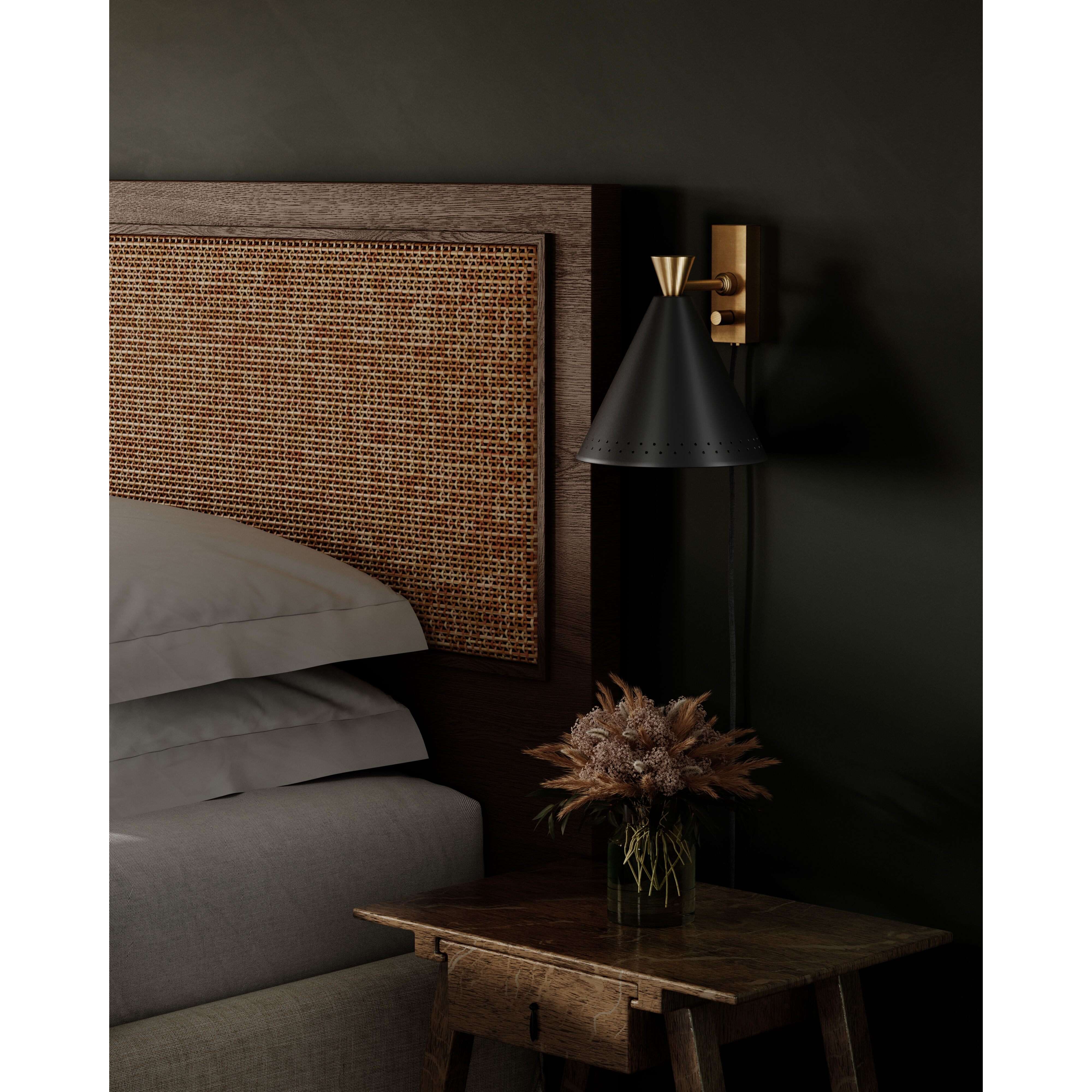 Arvin 8.75 inch 60.00 watt Patina Brass/Soft Black Plug-in Swivel Sconce Wall Light