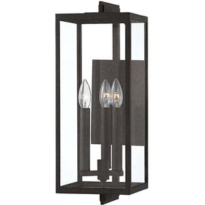 Nico 3 Light 20 inch French Iron Outdoor Wall Sconce
