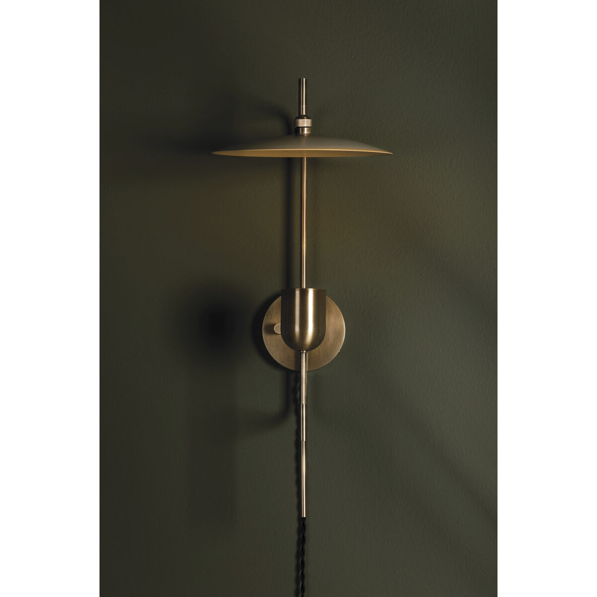 Manti 1 Light 9.75 inch Patina Brass Plug-in Sconce Wall Light