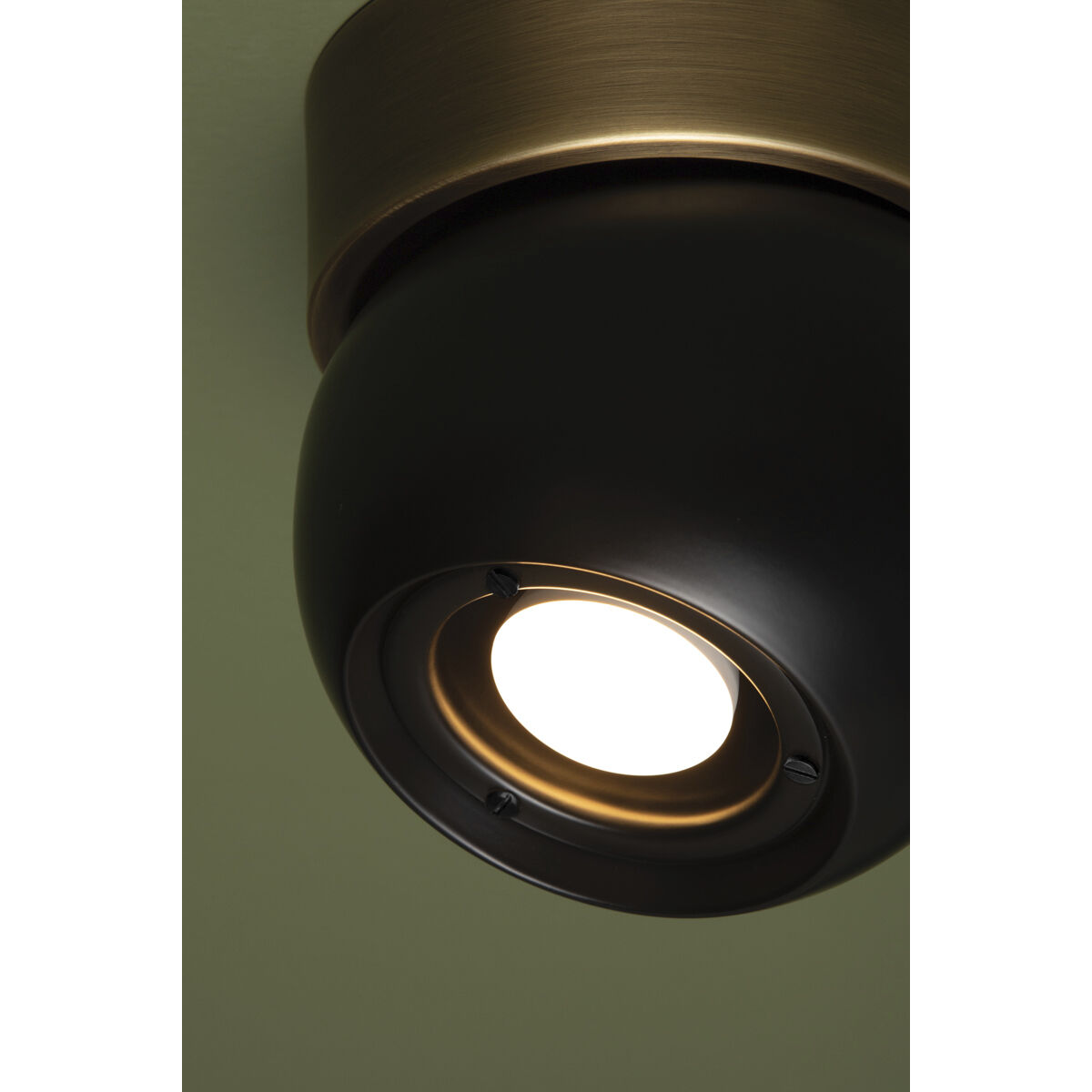 Odin 1 Light 5.5 inch Patina Brass and Soft Black Flush Mount Ceiling Light in Patina Brass/Soft Black