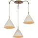 Benson 3 Light 30.25 inch Patina Brass and Limewash Plaster Chandelier Ceiling Light