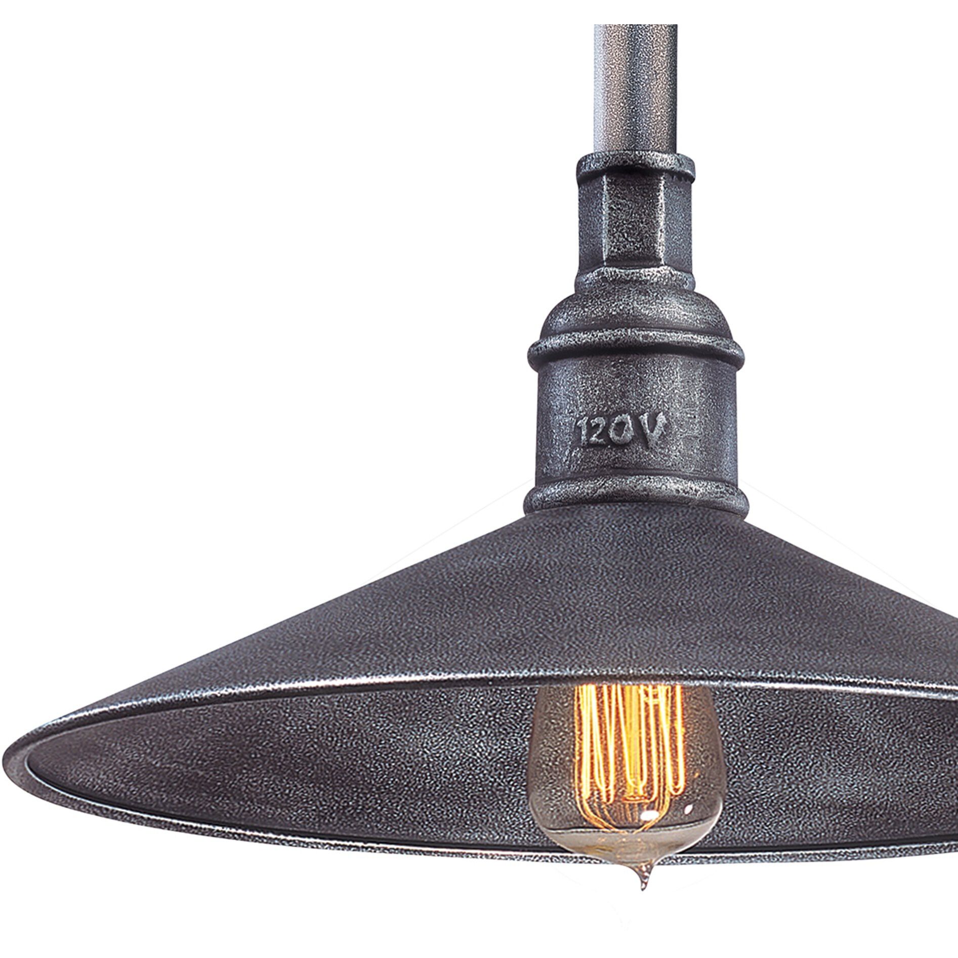 Toledo 1 Light 14 inch Old Silver Outdoor Pendant