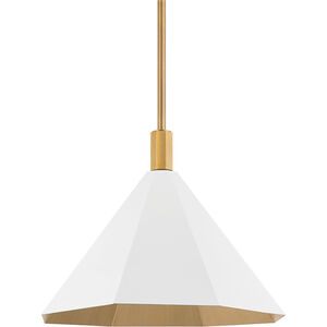 Huntley 1 Light 22 inch Patina Brass/Soft White Outdoor Pendant