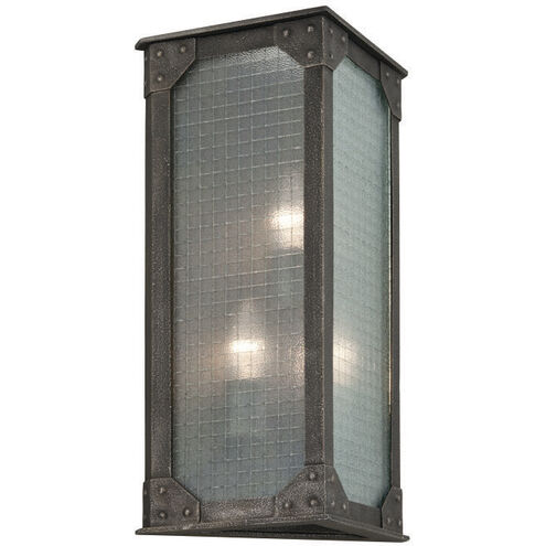 Hoboken 3 Light 19 inch Aged Pewter Outdoor Wall Sconce
