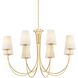 Weiland 8 Light 40 inch Vintage Gold Leaf Chandelier Ceiling Light