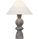 Cyrah 28.5 inch 15.00 watt Patina Brass/Ceramic Lunar Grey Table Lamp Portable Light