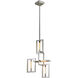 Enigma 4 Light 24 inch Silver Leaf W Stainless Accent Chandelier Ceiling Light