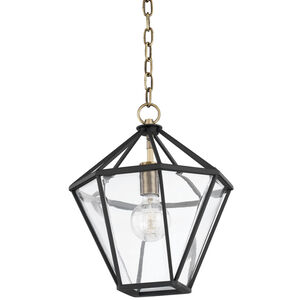 Moss 1 Light 12 inch Patina Brass/Textured Black Ceiling Lantern Ceiling Light