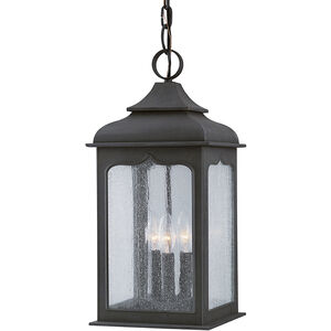 Henry Street 3 Light 9 inch Colonial Iron Outdoor Pendant