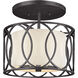 Sausalito 3 Light 12.25 inch Textured Iron Flush Mount Ceiling Light