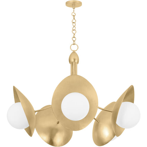 Olson 5 Light 38.25 inch Vintage Gold Leaf Chandelier Ceiling Light