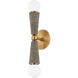 Dax 2 Light 5 inch Patina Brass Wall Sconce Wall Light