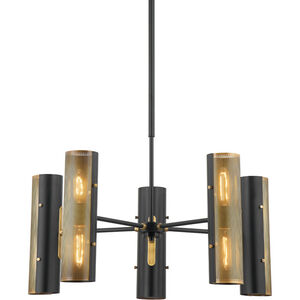 Mikka 10 Light 30 inch Patina Brass/Soft Black Chandelier Ceiling Light
