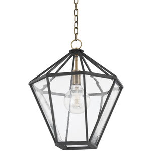 Moss 1 Light 18 inch Patina Brass/Textured Black Ceiling Lantern Ceiling Light