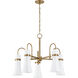 Maple 5 Light 27.25 inch Patina Brass Chandelier Ceiling Light