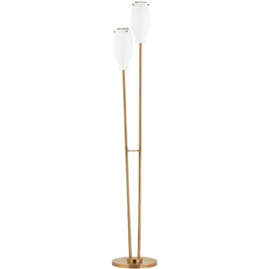 Geyser 68 inch 15.00 watt Patina Brass Floor Lamp Portable Light