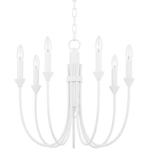 Cate 7 Light 22 inch Gesso White Chandelier Ceiling Light