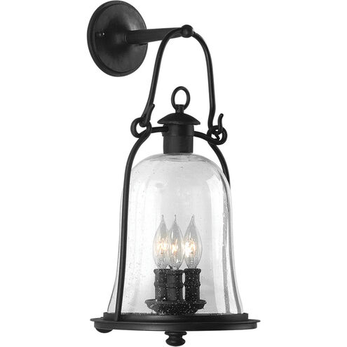 Owings Mill 3 Light 21 inch Textured Black Outdoor Wall Sconce