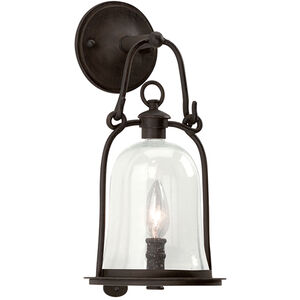 Owings Mill 1 Light 15.5 inch Textured Black Outdoor Wall Sconce