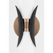 Muncie 2 Light 5 inch Patina Brass/Soft Black Wall Sconce Wall Light in Patina Brass/Black