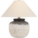 Unearthed 23 inch 15.00 watt Patina Brass/Ceramic Flamed White Table Lamp Portable Light