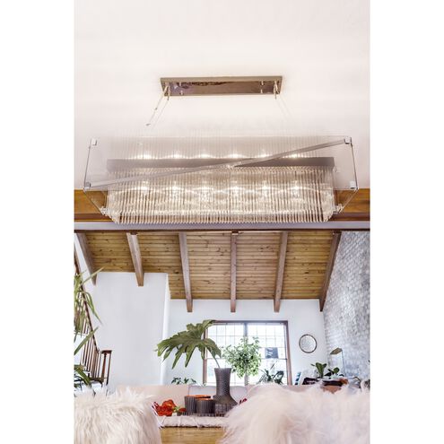 Apollo 12 Light 49.75 inch Dark Bronze Polished Chrome Linear Ceiling Light, Smoked and Clear Glass