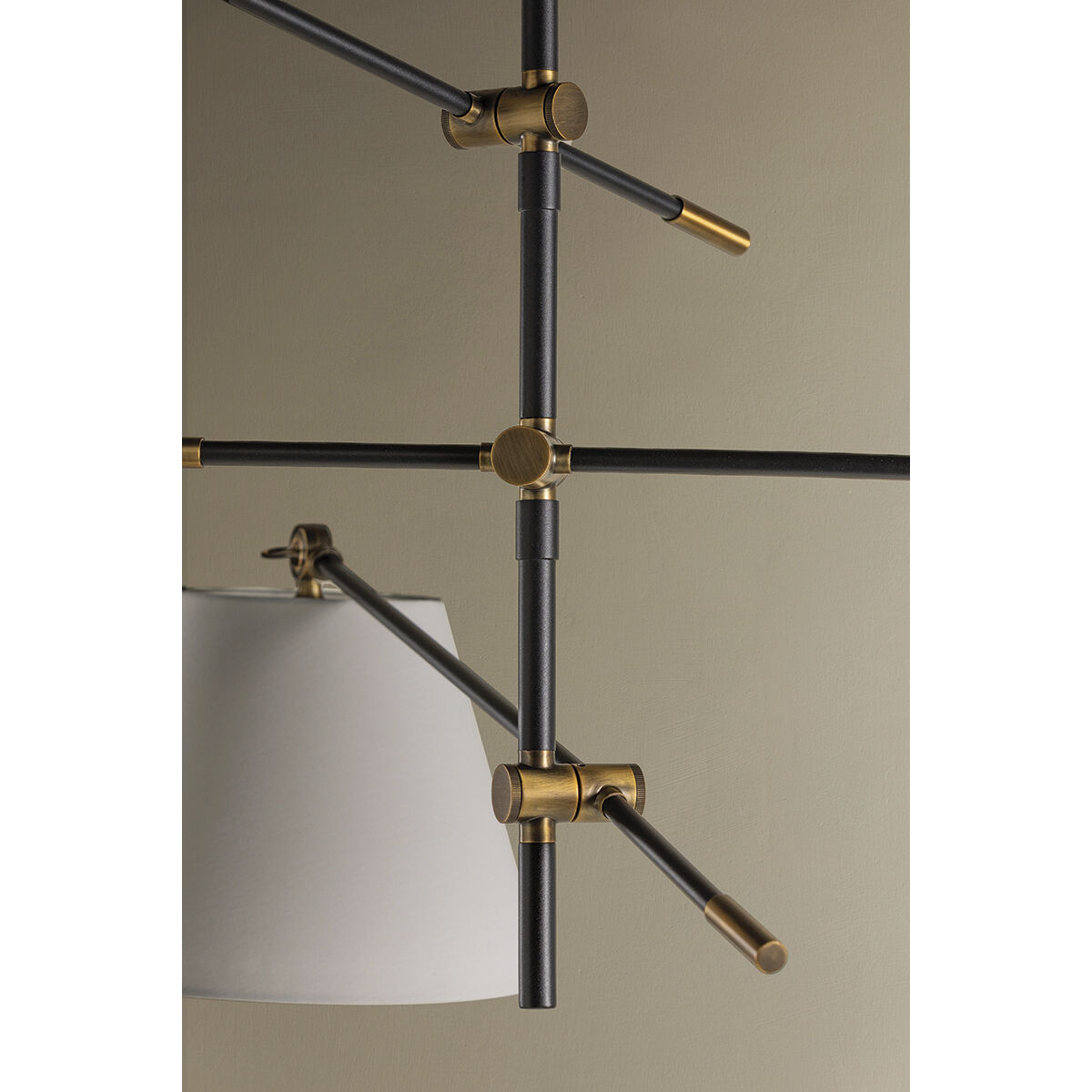 Navin 3 Light 52.5 inch Patina Brass/Textured Black Chandelier Ceiling Light