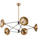 Axel 5 Light 50 inch Patina Brass/Soft Black Chandelier Ceiling Light