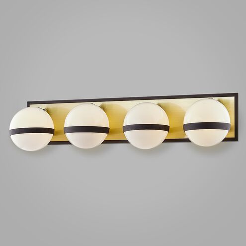 Ace 4 Light 27 inch Textured Bronze Brushed Brass Bath And Vanity Wall Light