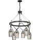 Citizen 6 Light 25 inch Graphite And Polished Nickel Chandelier Ceiling Light, Clear Pressed Glass