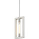 Enigma 1 Light 7.75 inch Silver Leaf/Stainless Steel Pendant Ceiling Light