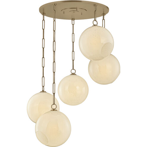 Bramble 5 Light 35.5 inch Patina Brass Chandelier Ceiling Light