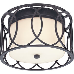 Sausalito 2 Light 12.25 inch Textured Iron Flush Mount Ceiling Light