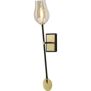 Equilibrium 1 Light 5 inch Gold Leaf/Black Wall Sconce Wall Light
