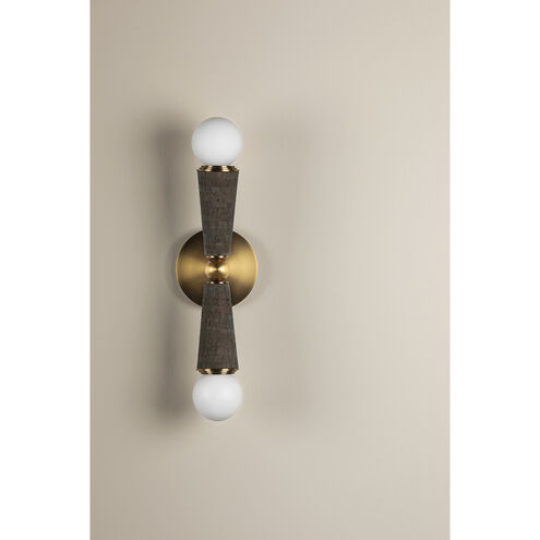 Dax 2 Light 5 inch Patina Brass Wall Sconce Wall Light