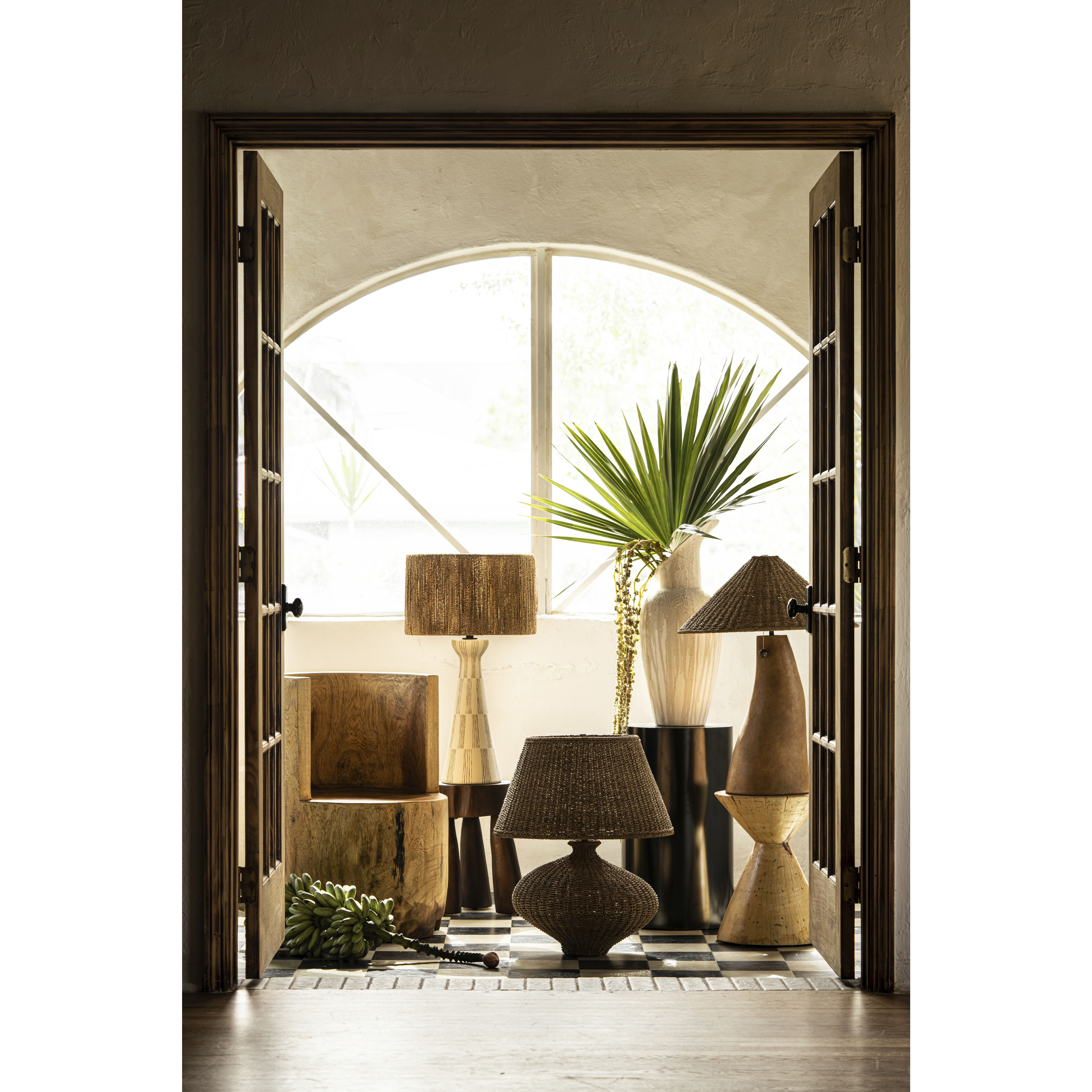 Seyla 29 inch 15.00 watt Patina Brass/Ceramic Ancient Terracotta Table Lamp Portable Light