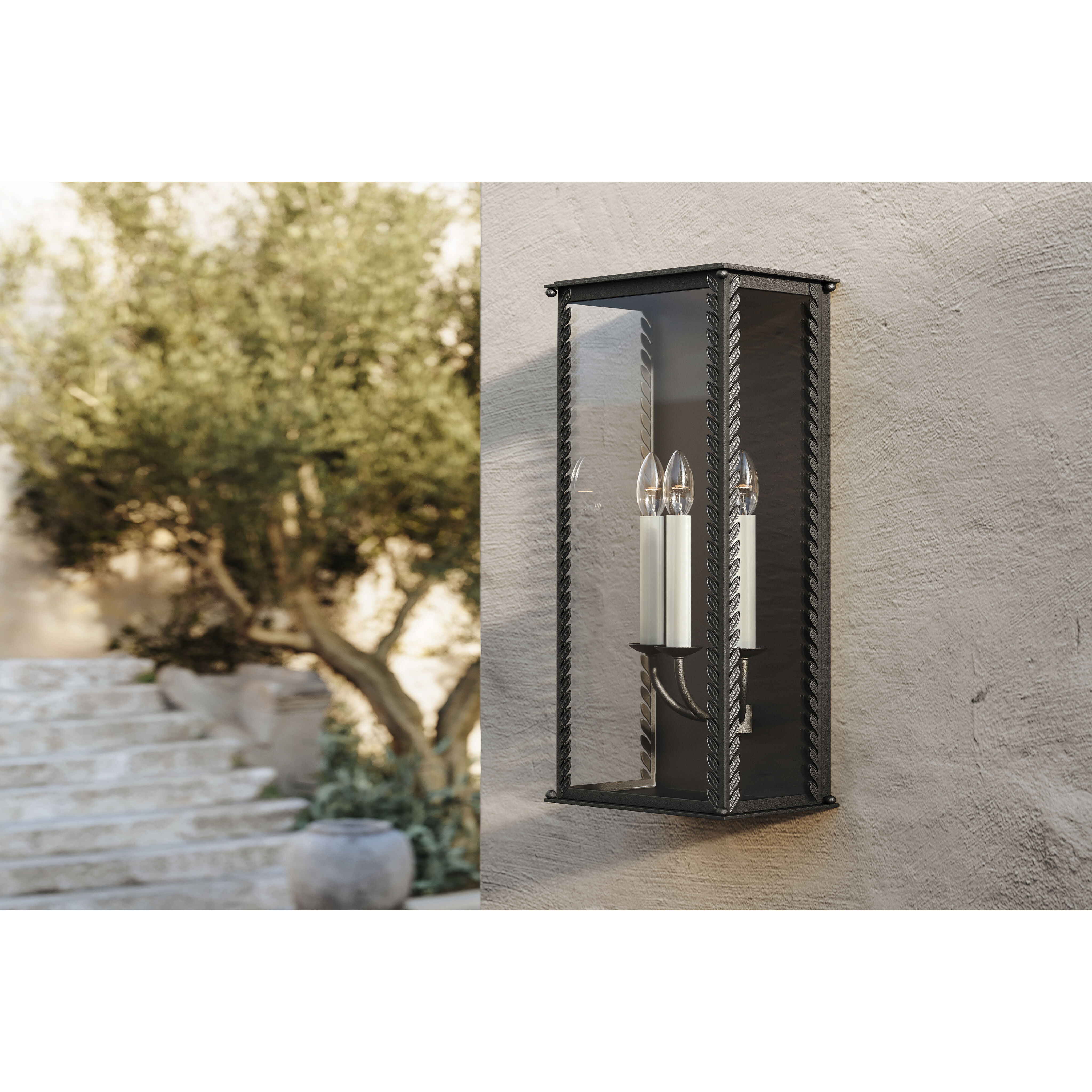 Zuma 3 Light 21 inch French Iron Outdoor Wall Sconce